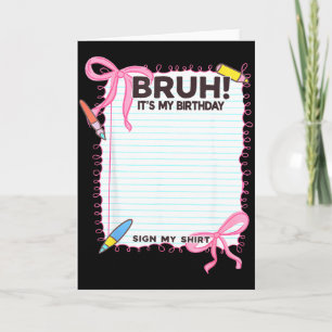 Cartão Sinal de Aniversário Minha Camisa Arco Fofo Aniver