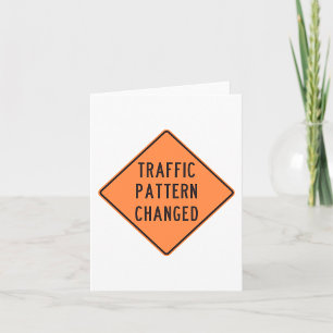 Cartão Sinal de Aviso de Mudança no Padrão de Tráfego Lar