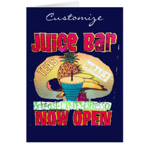 Cartão Sinal de Bar de suco Thunder_Cove