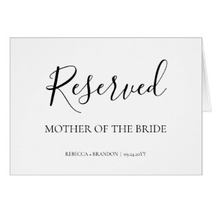 Cartão Sinal de Casamento Reservado com Caligrafia Simple