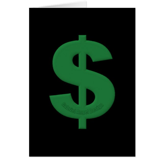 Cartão Sinal de Dólar Verde (Frente)