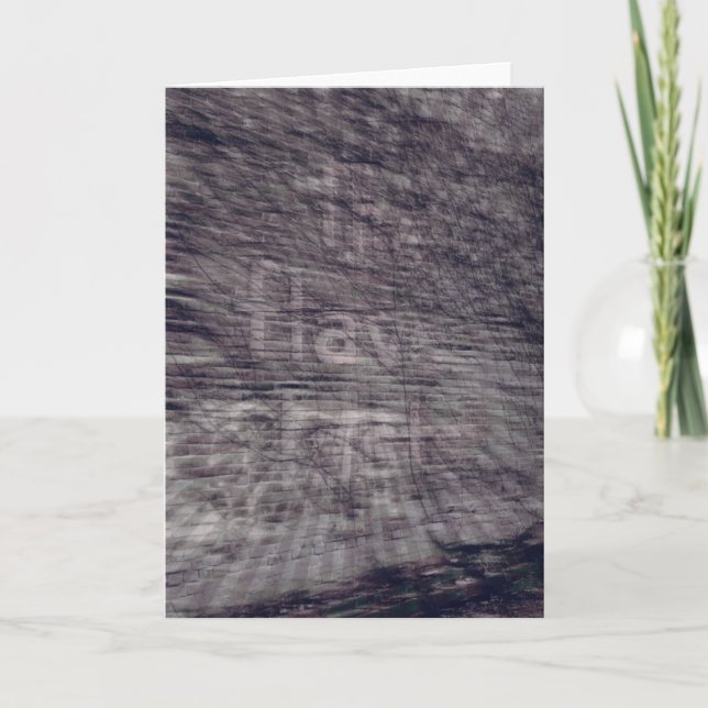 Cartão Sinal de fantasma abstrato no edifício do tijolo (Frente)