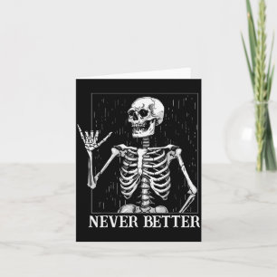 Cartão Sinal de Mão Shaka de Halloween Nunca Melhor Esque