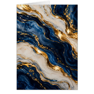 Cartão Sinal de Mesa de Mármore Azul e Dourado de Luxo El