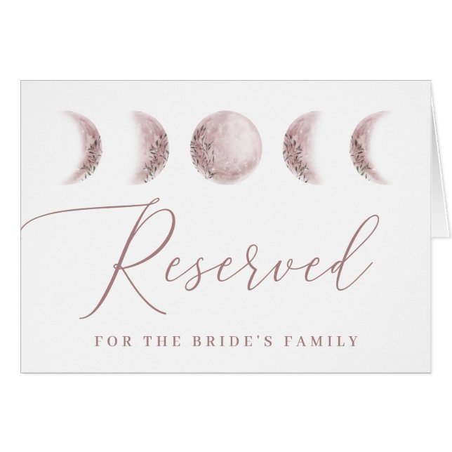 Cartão Sinal de Mesa Reservada Blush Moon. Casamento Cele (Frente horizontal)