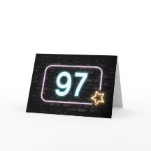 Sinal de Neon de 97º aniversário no Muro de Brick