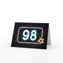 Sinal de Neon de 98º aniversário no Muro de Brick