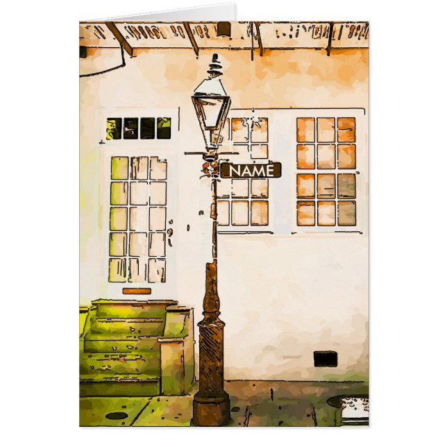 Cartão Sinal de Nova Orleans Street, nome de edição (Frente)