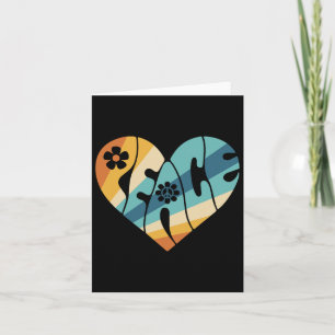 Cartão Sinal de Paz Amor 60s 70s Groovy Fantasia de Hippi