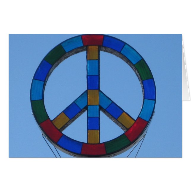 Cartão Sinal de paz da praia do oceano (Frente Horizontal)