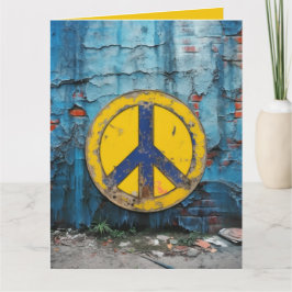 Cartão Sinal de Paz de Rua Personalizada Amarelo Azul