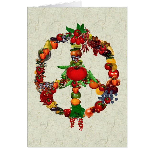 Cartão Sinal de paz de Vegie (Frente)