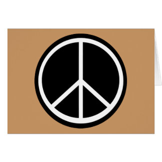 Cartão Sinal de paz retro branco preto clássico