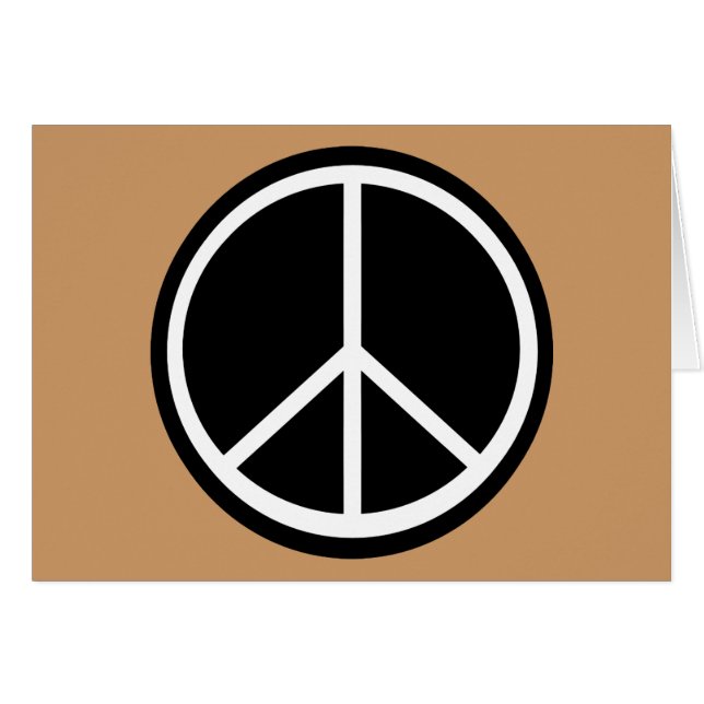 Cartão Sinal de paz retro branco preto clássico (Frente Horizontal)
