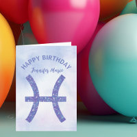 Sinal de Peixes Fofo Personalizado Roxo Feliz Aniv