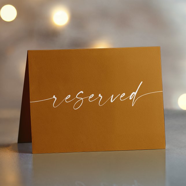 Cartão Sinal de Reserva de Casamento Outono Marrom Mostar (Criador carregado)