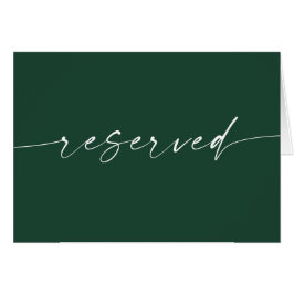 Cartão Sinal de Reserva de Casamento Simples em Verde Flo