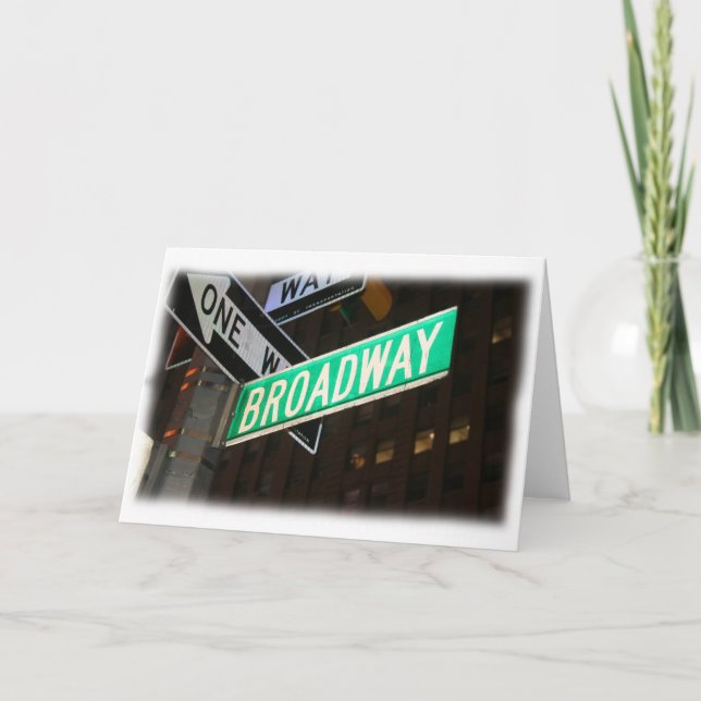 Cartão Sinal de rua de Broadway (Frente)
