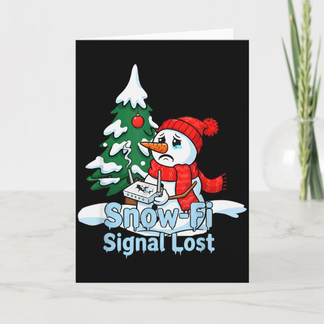 Cartão Sinal de Snow-fi Perdido Arte de Natal de Boneco d (Frente)