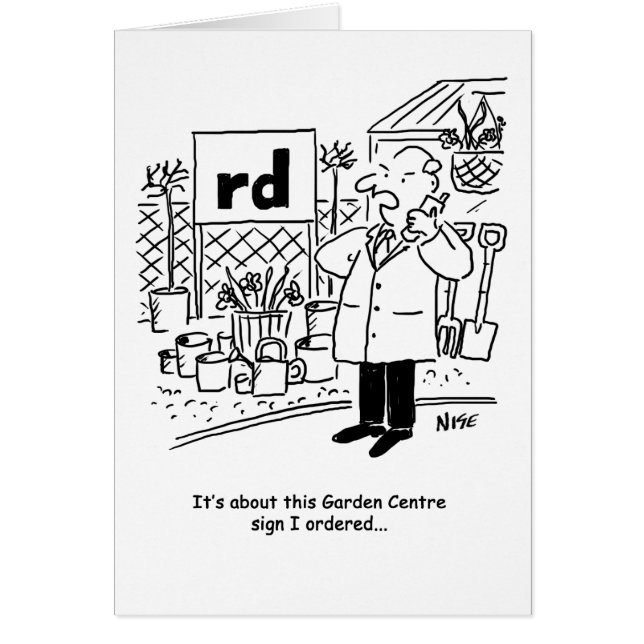 Cartão Sinal do centro do jardim (Frente)