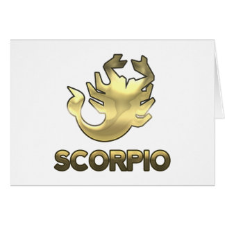 Cartão Sinal do zodíaco da Escorpião - edição do ouro