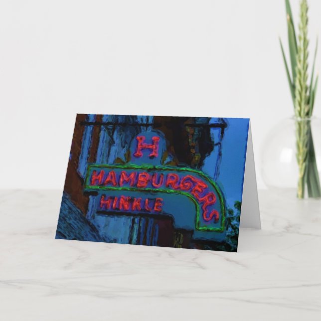 Cartão Sinal dos Hamburger de Hinkle (Frente)