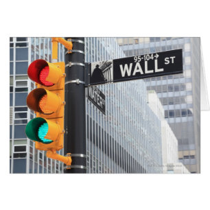 Cartão Sinal e sinal de Wall Street