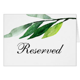 Cartão Sinal reservado para casamento do jardim. Folhas v