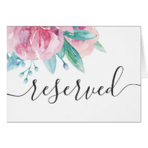 Sinal reservado para casamento floral cor-de-rosa-