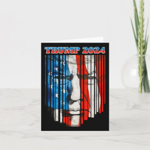 Cartão Sinalizador Americano Face Trump Vintage Donald Tr