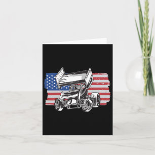 Cartão Sinalizador Da Onu Sprint Car Racing