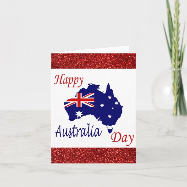 Cartão Sinalizador de Mapa Australiano Feliz Dia da Austr (Frente)
