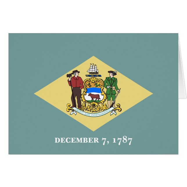 Cartão Sinalizador do Estado Delaware (Frente Horizontal)