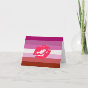 Cartão Sinalizador do Orgulho Lésbico Lipstick