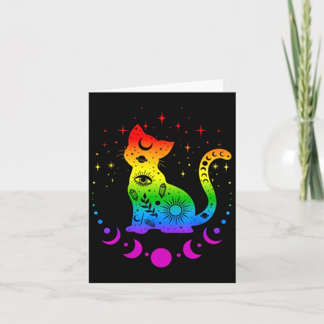Cartão Sinalizador Orgulho gay de Astrologia do Rainbow C (Frente)