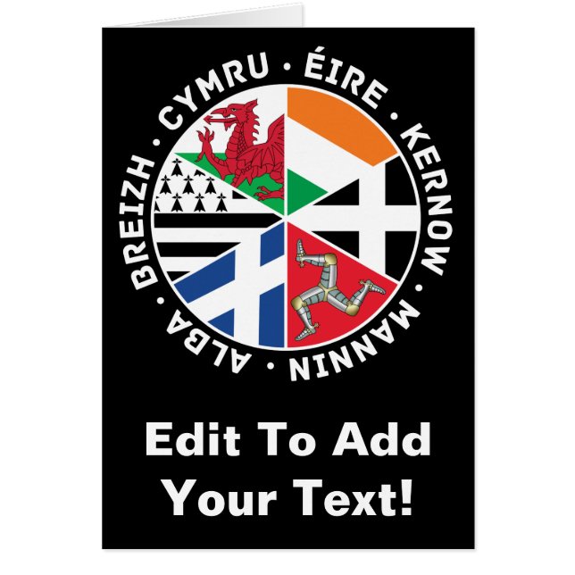 Cartão Sinalizadores Célticos das Nações (Frente)