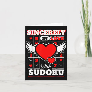 Cartão Sinceramente Apaixonado Por Sudoku Cute Valentines