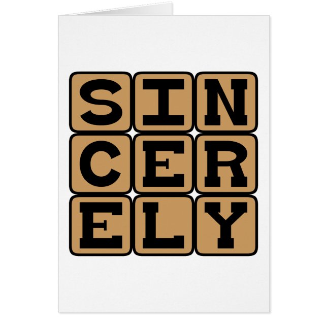 Cartão Sinceramente, Genuinely (Frente)