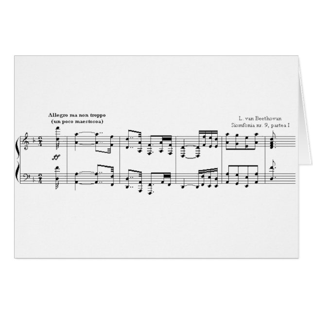 Cartão Sinfonia de Beethoven nº 9 (Preto) (Frente Horizontal)