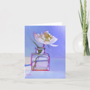 Cartão 'Single White Peony in Glass Vase'