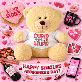 Cartão Singles Awareness Day Greeting with Anti-Valentine
