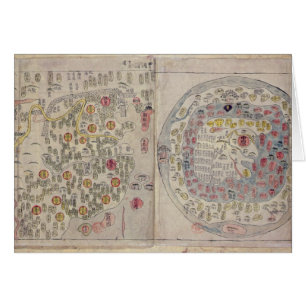 Cartão Sino mapa do mundo coreano