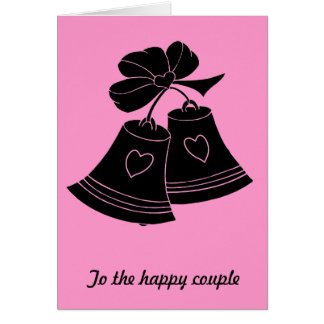 Cartão Sinos de casamento, fuschia