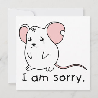 Cartão Sinto muito por chorar Cartaz Branco do Mouse
