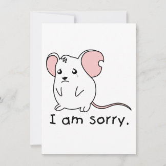 Cartão Sinto muito por chorar Cartaz Branco do Mouse