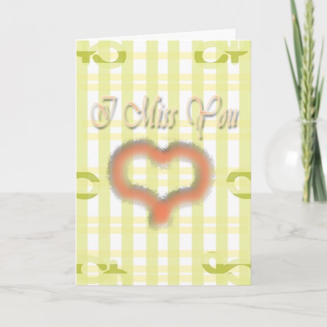 Cartão Sinto sua falta. (Frente)