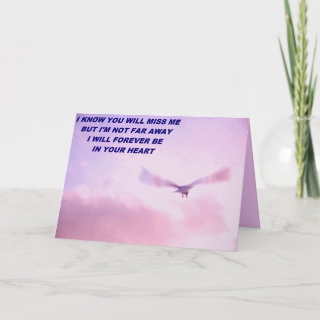 Cartão Sinto Sua Falta. (Frente)