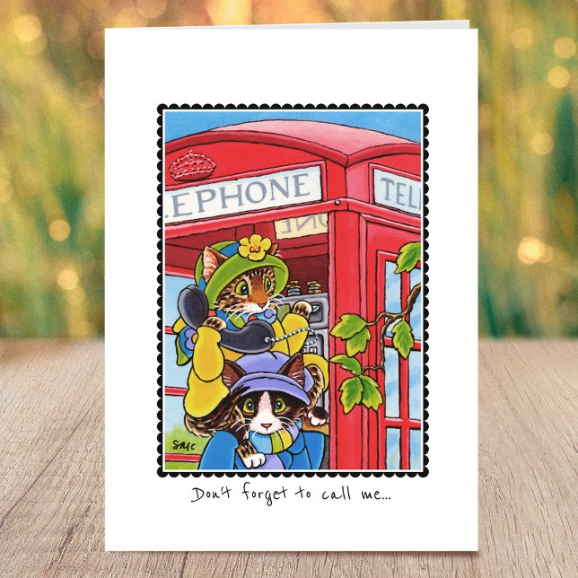 Cartão Sinto Sua Falta De Telefonia, Gato Fundido, Costum (Criador carregado)