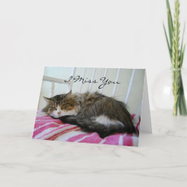 Cartão Sinto Sua Falta, Maine Coon Cat Card