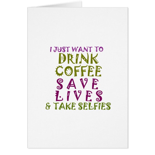 Cartão Sip, Save, Smile: Café, gentileza e selifes (Frente)